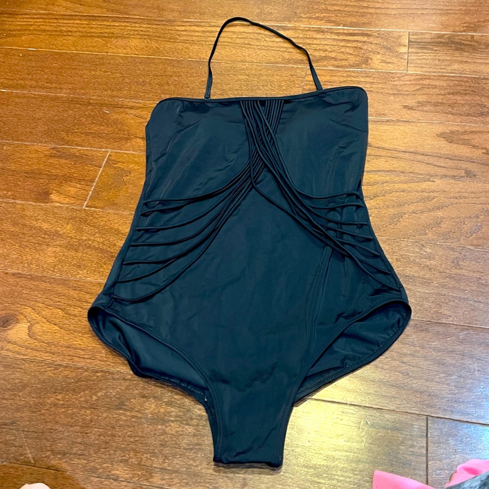 Jaclyn Smith One Piece Black Built In Bra Bathing Suit Size 16